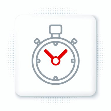 Çizgi Kronometresi simgesi beyaz arkaplanda izole edildi. Zaman göstergesi. Kronometre işareti. Renkli taslak konsepti. Vektör.