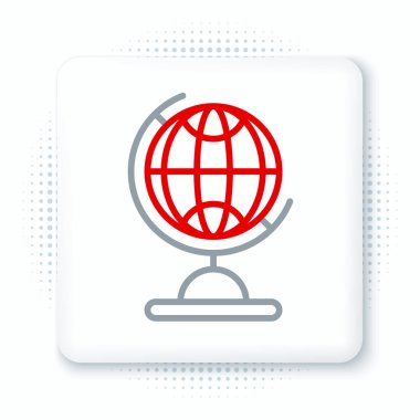 Beyaz arka planda izole edilmiş Dünya çizgisi ikonu. Renkli taslak konsepti. Vektör.