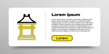 Japon Geçidi simgesi beyaz arkaplanda izole edildi. Torii kapı işareti. Geleneksel Japon klasik geçit sembolü. Renkli taslak konsepti. Vektör.