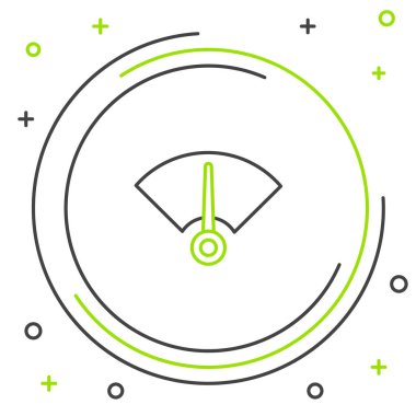 Hız göstergesi simgesi beyaz arkaplanda izole edildi. Renkli taslak konsepti. Vektör.