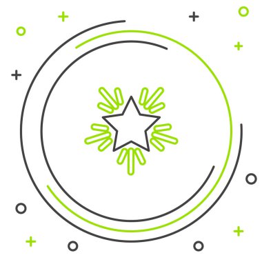 Beyaz arka planda izole edilmiş çizgi Noel yıldızı simgesi. Mutlu Noeller ve mutlu yıllar. Renkli taslak konsepti. Vektör.