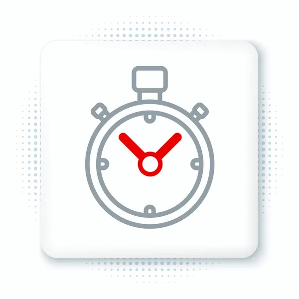 Linia Ikona Stopwatch Izolowana Białym Tle Znak Czasowy Znak Chronometryczny — Wektor stockowy