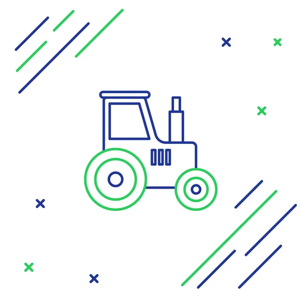 Línea Tractor Icono Aislado Sobre Fondo Blanco Concepto Esquema Colorido — Vector de stock