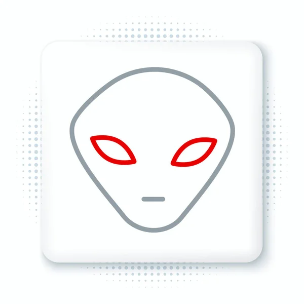 Ligne Icône Extraterrestre Isolé Sur Fond Blanc Visage Extraterrestre Extraterrestre — Image vectorielle