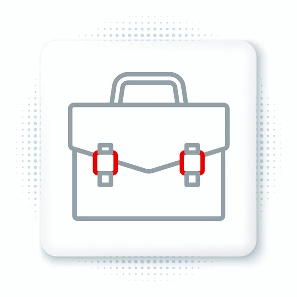 Ligne Briefcase Icône Isolée Sur Fond Blanc Signe Analyse Cas — Image vectorielle