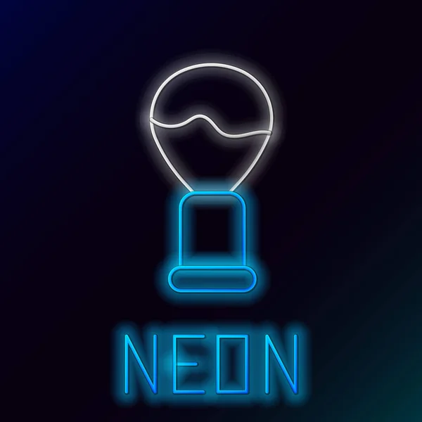 Glödande Neon Line Rakborste Ikon Isolerad Svart Bakgrund Frisörsalong Färgstarkt — Stock vektor