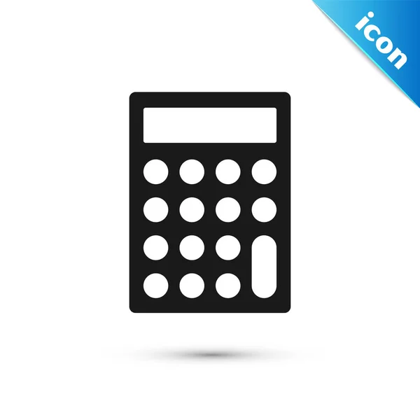 Grijze Calculator Pictogram Geïsoleerd Witte Achtergrond Boekhoudkundig Symbool Bedrijfsberekeningen Wiskunde — Stockvector