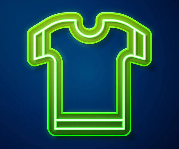 Leuchtendes Neonliniges Shirt Symbol Isoliert Auf Blauem Hintergrund Vektorillustration — Stockvektor