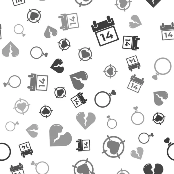 Ορισμός Ημερολόγιο Φεβρουάριος Καρδιά Στο Κέντρο Του Στόχου Βελάκια Δαχτυλίδια — Διανυσματικό Αρχείο