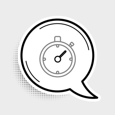 Gri arkaplanda Hat İzleme simgesi izole edildi. Zaman göstergesi. Kronometre işareti. Renkli taslak konsepti. Vektör