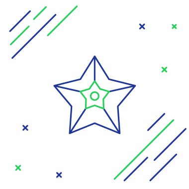 Beyaz arka planda izole edilmiş çizgi Noel yıldızı simgesi. Mutlu Noeller ve mutlu yıllar. Renkli taslak konsepti. Vektör