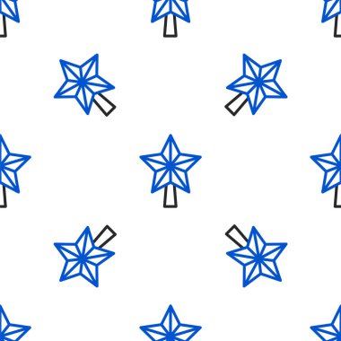 Çizgi Noel yıldızı ikonu beyaz arka planda kusursuz desen izole etti. Mutlu Noeller ve mutlu yıllar. Renkli taslak konsepti. Vektör