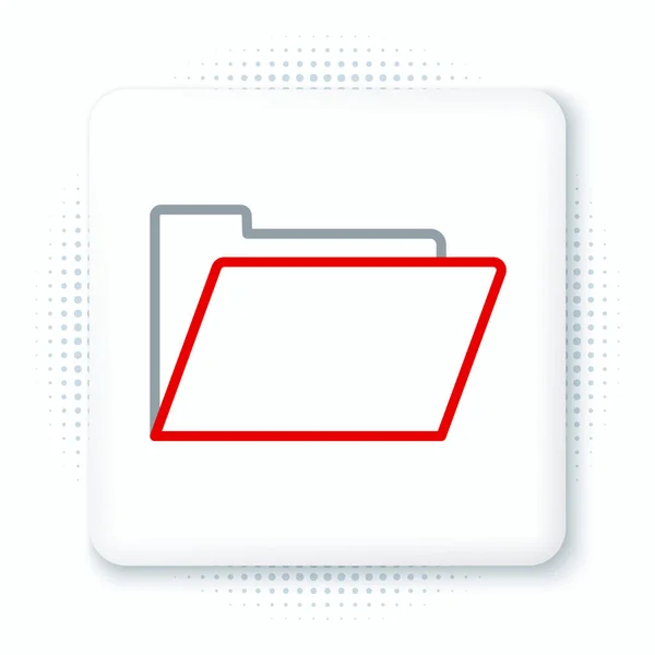Linje Dokument mapp ikon isolerad på vit bakgrund. Bokföringsbindemedel symbol. Bokföring. Färgstarkt skisskoncept. Vektor — Stock vektor