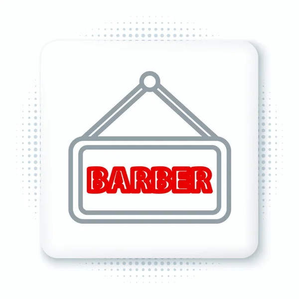 Линия Barbershop значок изолирован на белом фоне. Логотип парикмахера или вывеска. Красочная концепция контура. Вектор — стоковый вектор