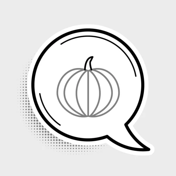 Line Pumpkin Symbol isoliert auf grauem Hintergrund. Frohe Halloween-Party. Buntes Rahmenkonzept. Vektor — Stockvektor