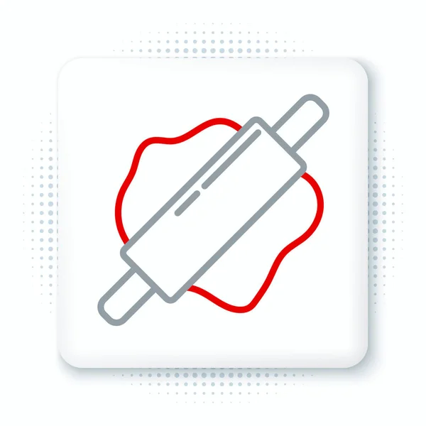 Line Rolling pin Symbol isoliert auf weißem Hintergrund. Buntes Rahmenkonzept. Vektor — Stockvektor