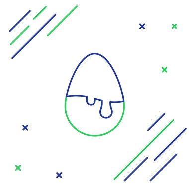 Çikolatalı yumurta ikonu beyaz arkaplanda izole edilmiş. Renkli taslak konsepti. Vektör