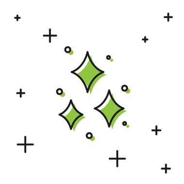 Beyaz arkaplanda siyah havai fişek simgesi izole edildi. Eğlence partisi anlayışı. Patlayıcı havai fişek sembolü. Vektör