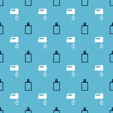 Kesme tahtası ve elektirik karıştırıcıyı pürüzsüz desene ayarlayın. Vektör