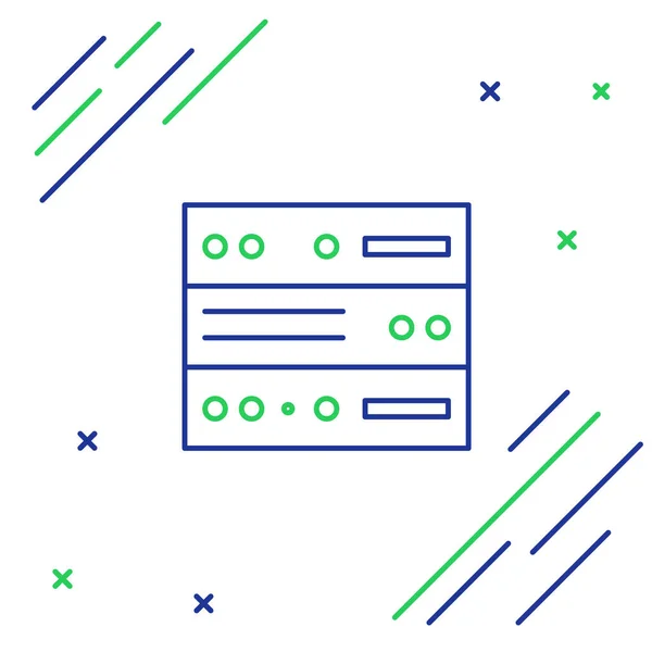 Line Server, Data, Web Hosting ikonen isolerad på vit bakgrund. Färgstarkt skisskoncept. Vektor — Stock vektor