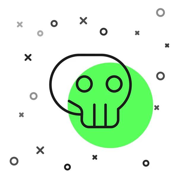 Schwarze Linie Totenkopf Symbol isoliert auf weißem Hintergrund. Vektor — Stockvektor