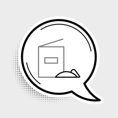 Çizgi Un paket simgesi gri arkaplanda izole edildi. Renkli taslak konsepti. Vektör.