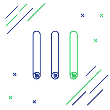 Üçüncü hat beyaz zemin üzerinde izole edilmiş tarçın ikonu çubukları. Aromatik baharat. Bulaşıklar için konserve. Yemek teması. Renkli taslak konsepti. Vektör.