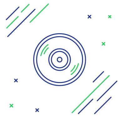 Çizgi Vinil disk simgesi beyaz arkaplanda izole edildi. Renkli taslak konsepti. Vektör.