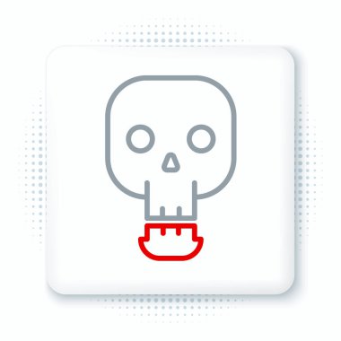 Kafatası çizgi simgesi beyaz arkaplanda izole edildi. Mutlu Cadılar Bayramı Partisi. Renkli taslak konsepti. Vektör.