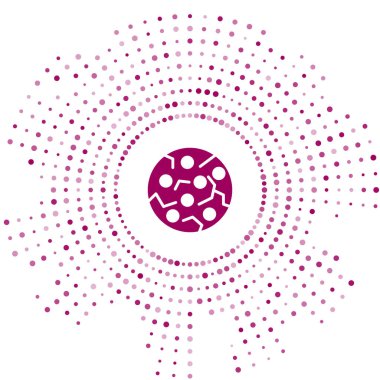 Mor Kurabiye ya da beyaz arka planda izole edilmiş çikolata ikonlu bisküvi. Soyut çember rastgele noktalar. Vektör.