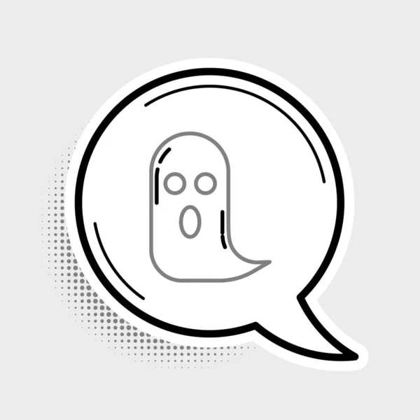 Line Ghost Symbol Isoliert Auf Grauem Hintergrund Frohe Halloween Party — Stockvektor