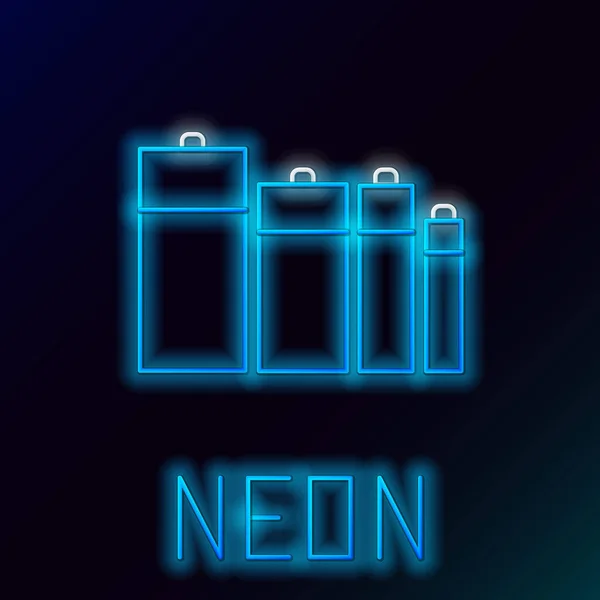 Glödande Neon Line Batteriikonen Isolerad Svart Bakgrund Blixt Bult Symbol — Stock vektor