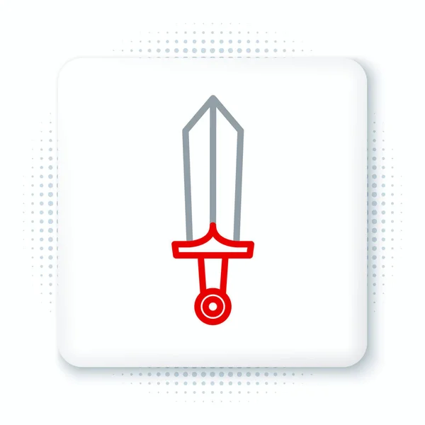 Ligne Épée Pour Icône Jeu Isolé Sur Fond Blanc Concept — Image vectorielle