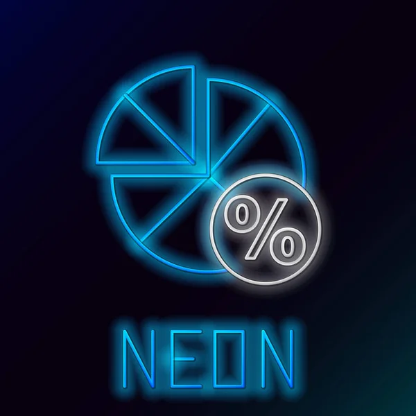 Glowing Neon Line Graph Schedule Chart Diagram Infographic Pie Graph — 스톡 벡터