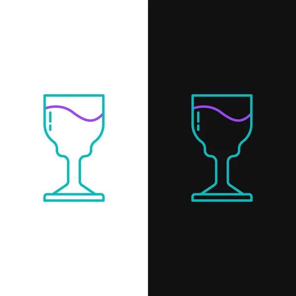 Line Wine Glass Icon Isolated White Black Background Wineglass Icon — Stock Vector