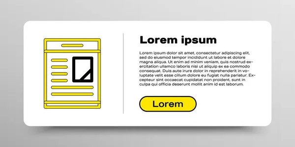 Line Krant Advertentie Weergeven Van Overlijdensberichten Pictogram Geïsoleerd Witte Achtergrond — Stockvector