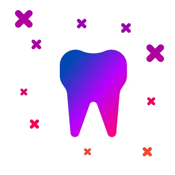 Color Icono Diente Aislado Sobre Fondo Blanco Símbolo Dental Para — Archivo Imágenes Vectoriales