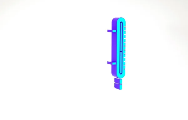 Termómetro Meteorología Turquesa Que Mide Icono Aislado Sobre Fondo Blanco —  Fotos de Stock