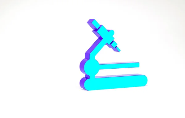 Icône Microscope Turquoise Isolée Sur Fond Blanc Chimie Instrument Pharmaceutique — Photo