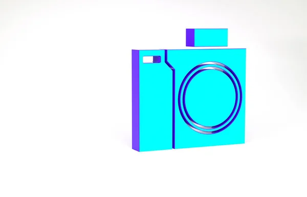 Kamera Turquoise Photo Untuk Ikon Penyelam Diisolasi Pada Latar Belakang — Stok Foto