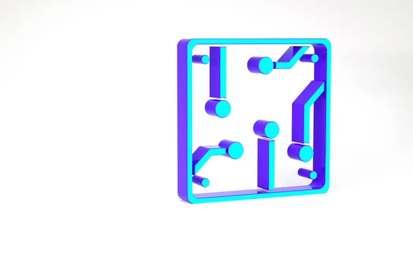 Türkisfarbenes Prozessorsymbol Isoliert Auf Weißem Hintergrund Cpu Zentraleinheit Mikrochip Mikroschaltung — Stockfoto