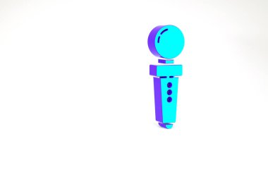 Beyaz arkaplanda izole edilmiş oyun makinesi simgesi için turkuaz Joystick. Joystick oyun alanı. Minimalizm kavramı. 3d illüstrasyon 3B canlandırma.