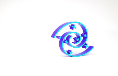 Turkuaz kara delik simgesi beyaz arkaplanda izole edildi. Uzay deliği. Collapsar. Minimalizm kavramı. 3d illüstrasyon 3B canlandırma.