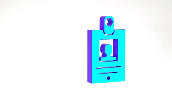ターコイズ識別バッジアイコンは白い背景に隔離されています これは プレゼンテーション 会社のアイデンティティ 広告に使用することができます 最小限の概念 3Dイラスト3Dレンダリング — ストック写真