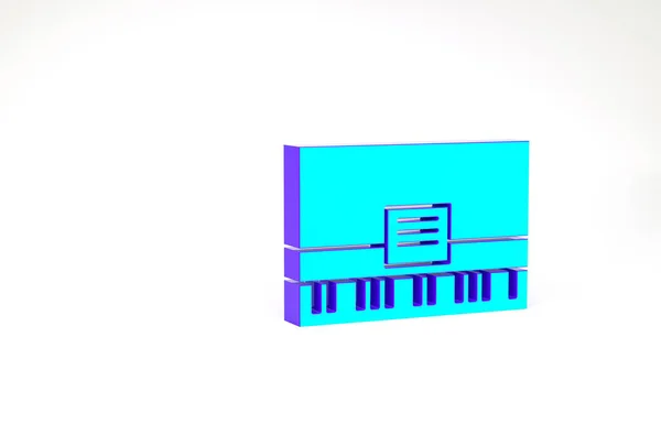 Turkoois Piano Icoon Geïsoleerd Witte Achtergrond Muziekinstrument Minimalisme Concept Illustratie — Stockfoto