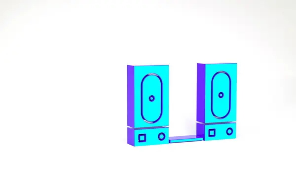 Ікона Динаміка Бірюзи Stereo Ізольована Білому Тлі Звукові Системні Динаміки — стокове фото