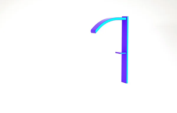 Icône Scythe Turquoise Isolée Sur Fond Blanc Concept Minimalisme Illustration — Photo
