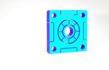 Turkuaz kasa simgesi beyaz arkaplanda izole edildi. Kapı, şifreli bir banka kasası. Güvenilir Veri Koruma. Minimalizm kavramı. 3d illüstrasyon 3B canlandırma.