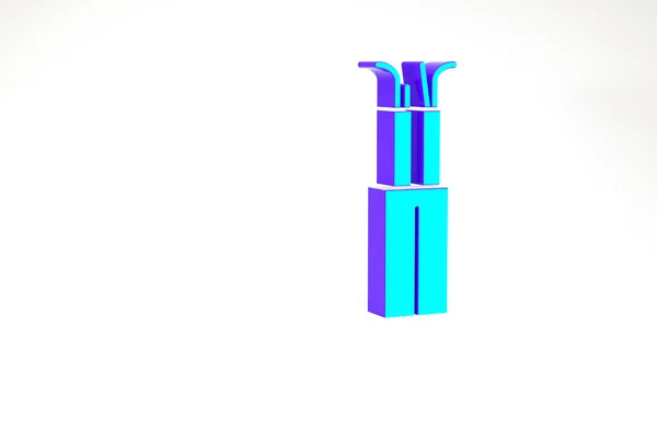 Ікона Кабелю Turquoise Electric Ізольована Білому Тлі Концепція Мінімалізму Рендеринг — стокове фото