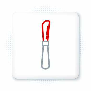 Çizgi Bıçak simgesi beyaz arkaplanda izole edildi. Çatal bıçak sembolü. Renkli taslak konsepti. Vektör.